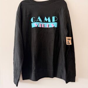 Poler Black Sweatshirt with Vibrant Graphic Vices Crew Sz Large “Camp Vibes”